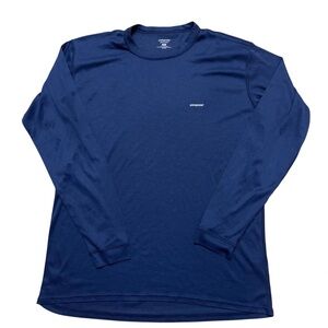 Patagonia Men's Capilene Blue Long Sleeve Base Layer Thermal Shirt Sz Med EUC